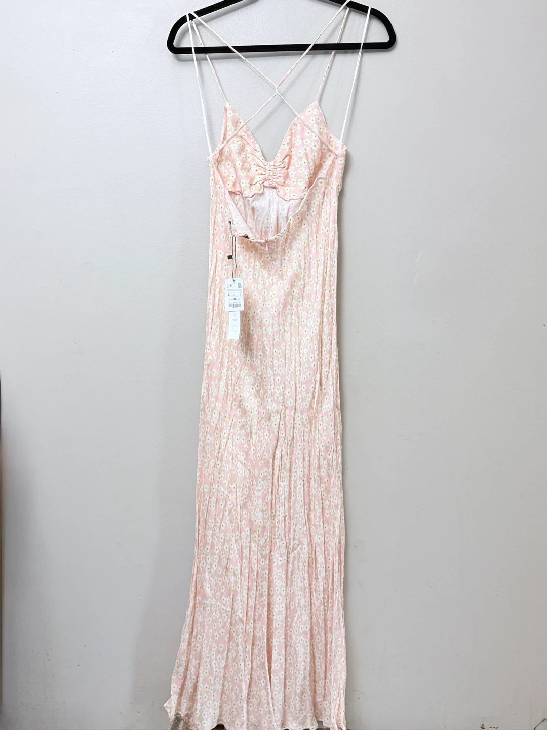 New Zara Pink Daisy Maxi Dress - Size L - photo 5