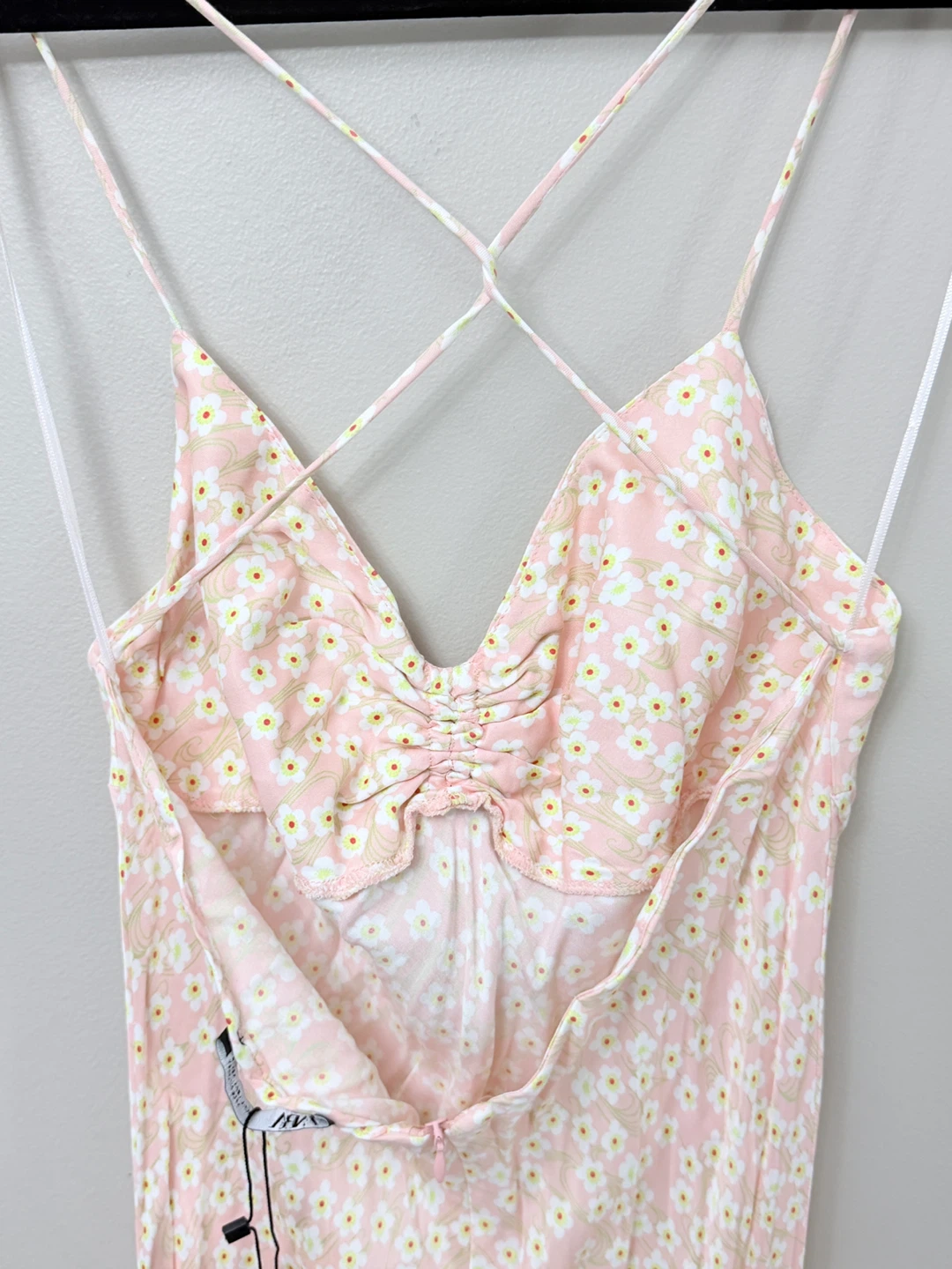 New Zara Pink Daisy Maxi Dress - Size L - photo 5
