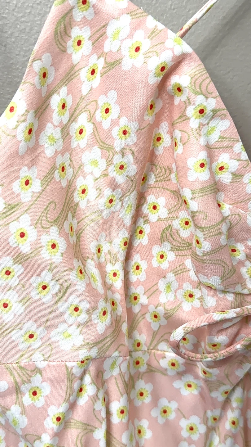 New Zara Pink Daisy Maxi Dress - Size L - photo 4