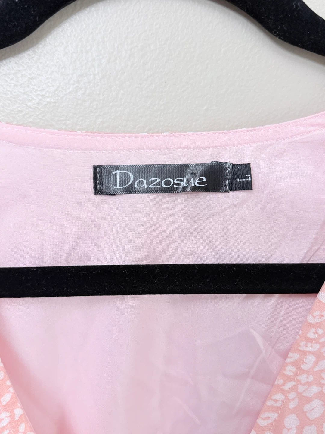 Dazosue Pink & White Animal Print Midi Dress - Size Small - photo 4