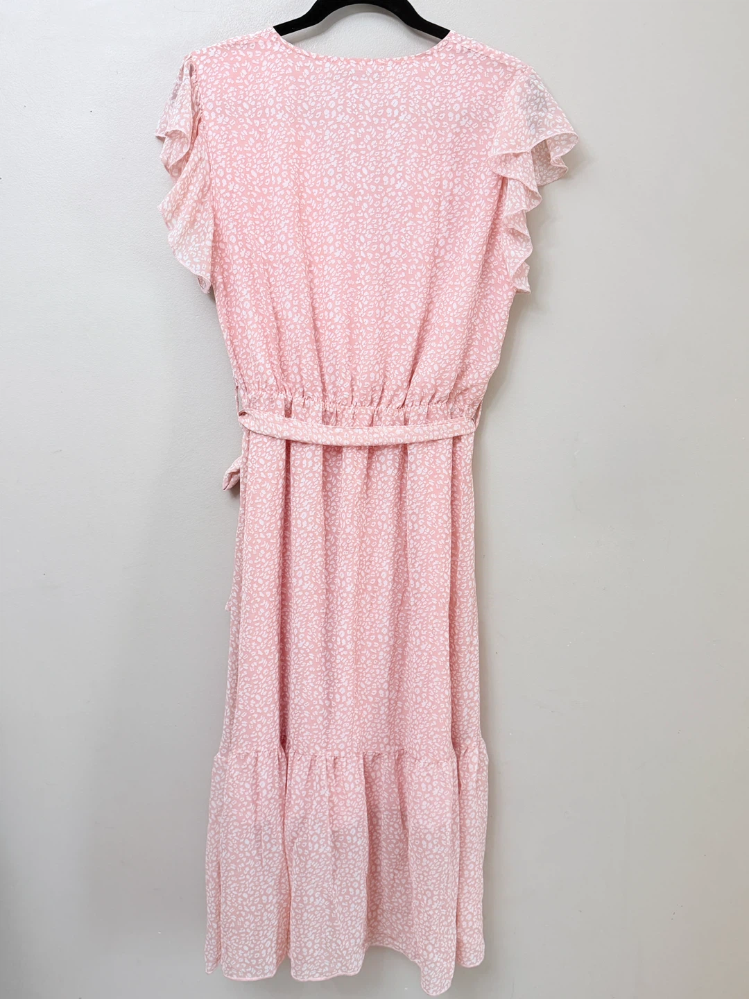 Dazosue Pink & White Animal Print Midi Dress - Size Small - photo 5