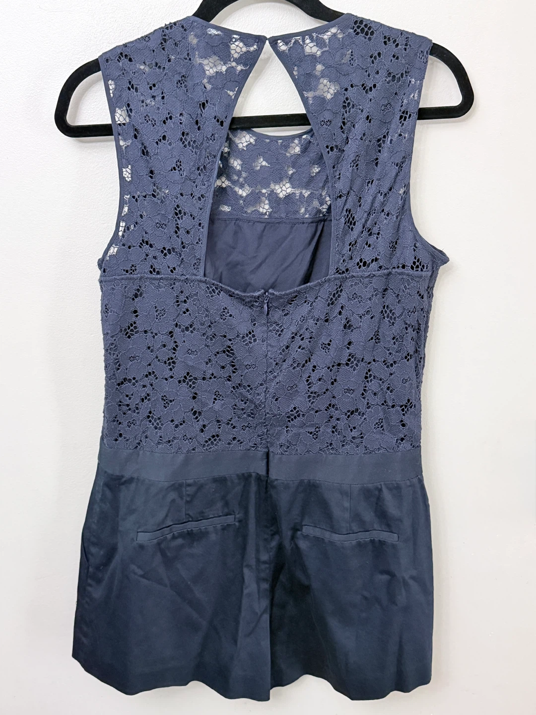 Club Monaco Navy Blue Lace Romper Dress Size 10 - photo 4