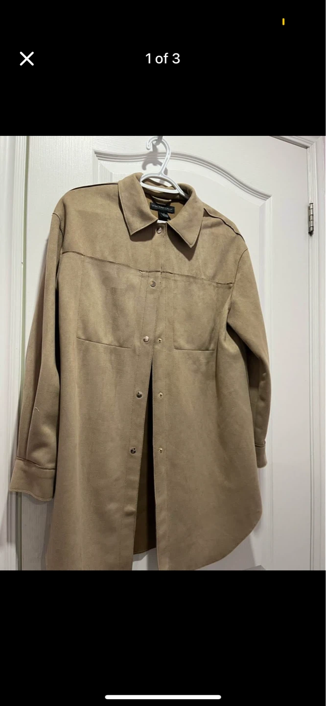 Tan Suede-like Shirt Jacket ⚽