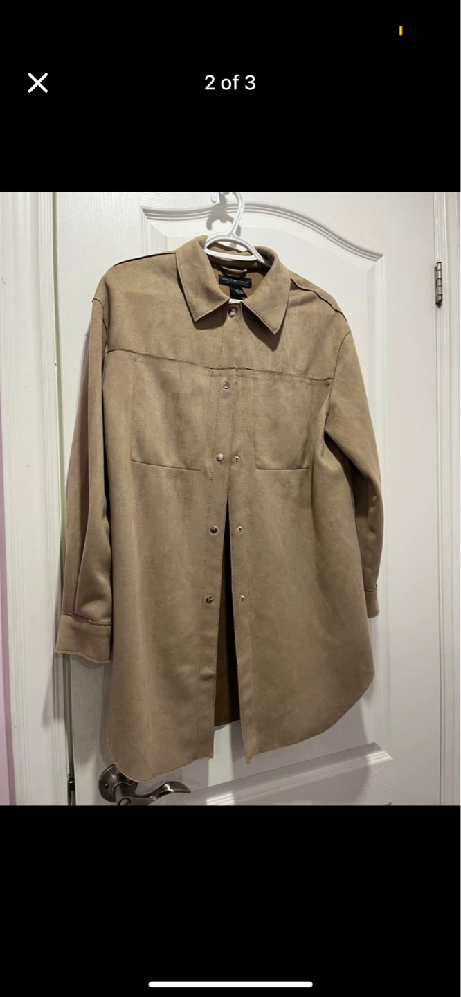 Tan Suede-like Shirt Jacket ⚽ - photo 2