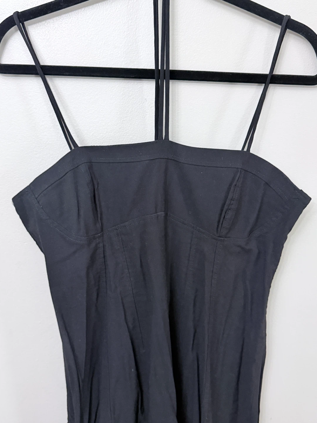 New Zara Black Halter Spaghetti Strap Dress - Size L - photo 3