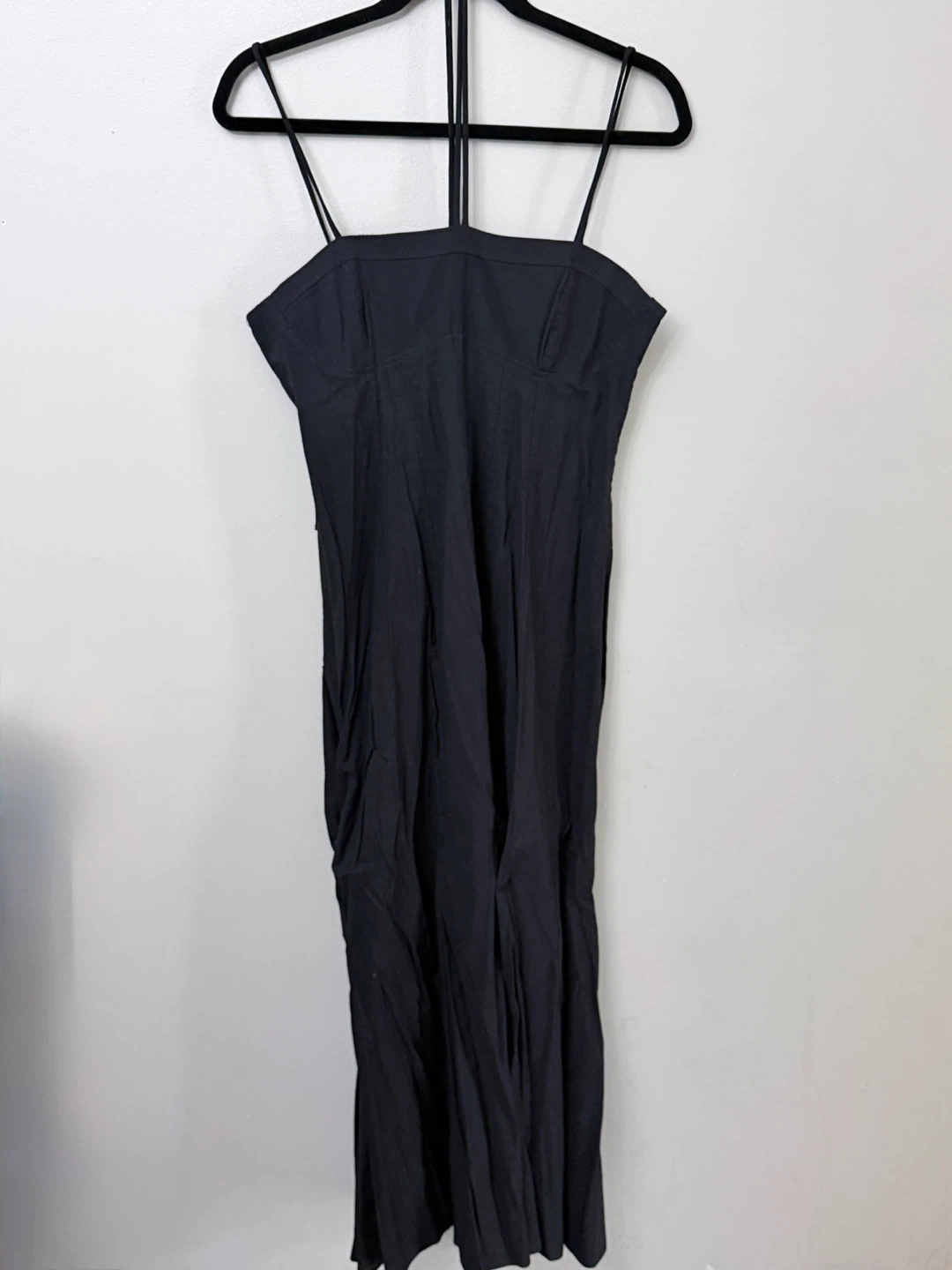 New Zara Black Halter Spaghetti Strap Dress - Size L - photo 2