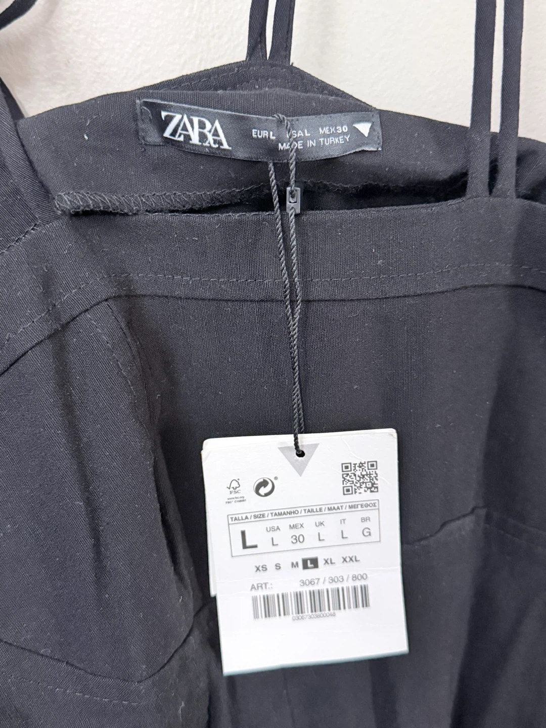New Zara Black Halter Spaghetti Strap Dress - Size L - photo 4