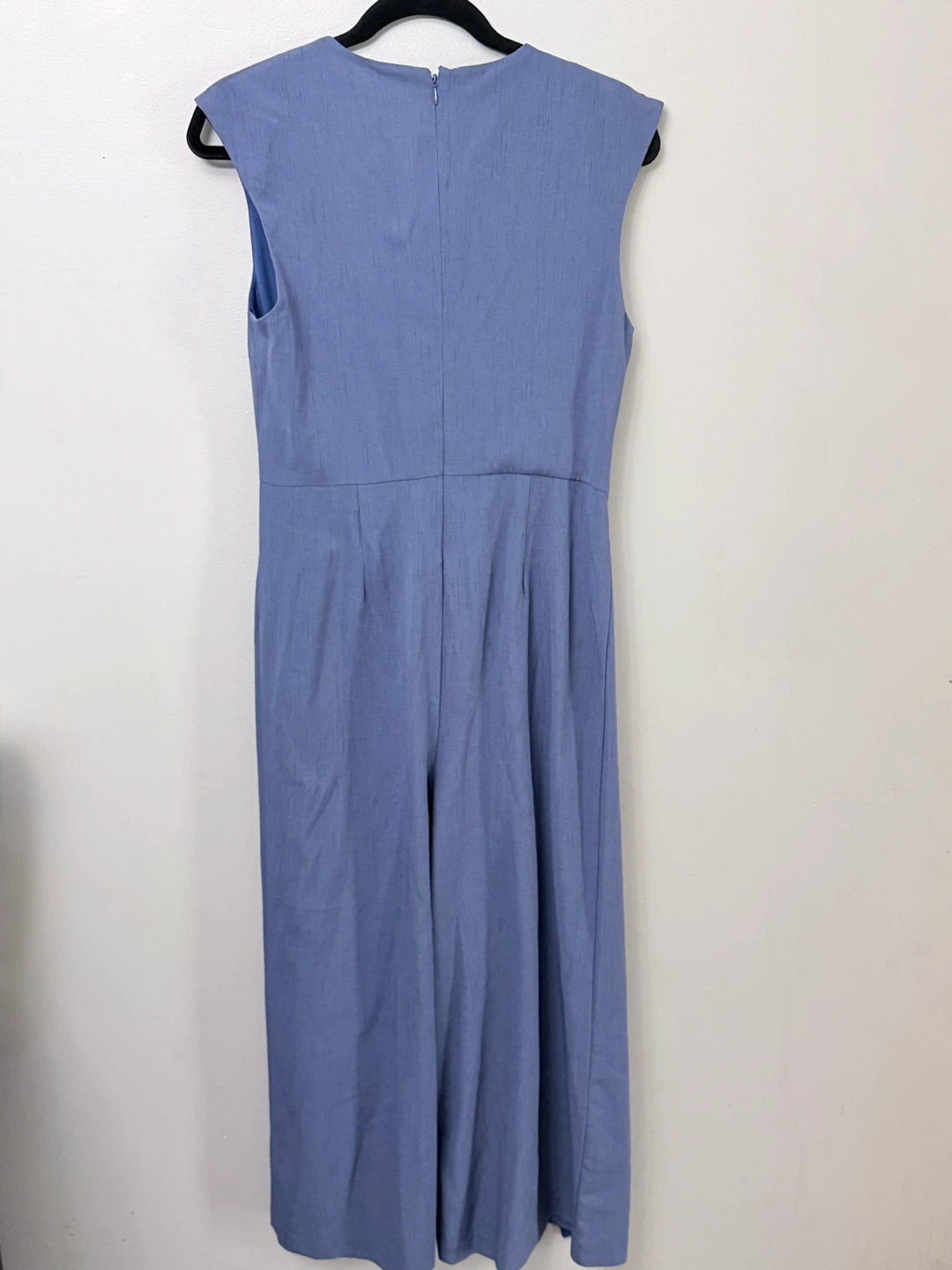 New Oak + Fort Slate Blue Wrap Wide Leg Jumpsuit - Size Medium - photo 5