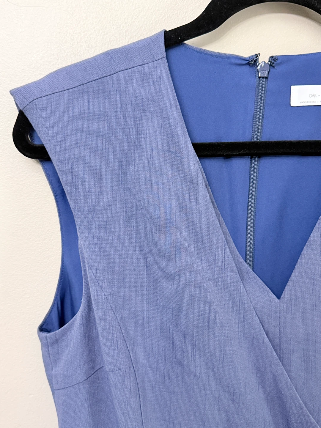 Oak + Fort Slate Blue Wrap Wide Leg Jumpsuit - Size Medium - photo 5