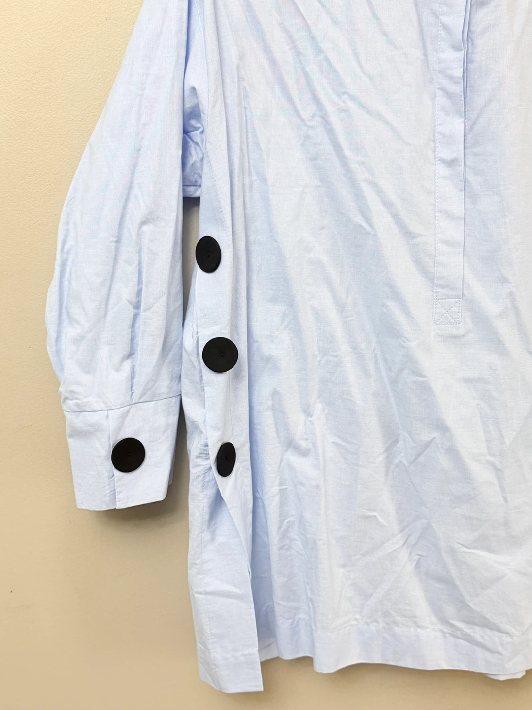 Zara Light Blue Cotton Tunic Shirt - Size M - photo 3