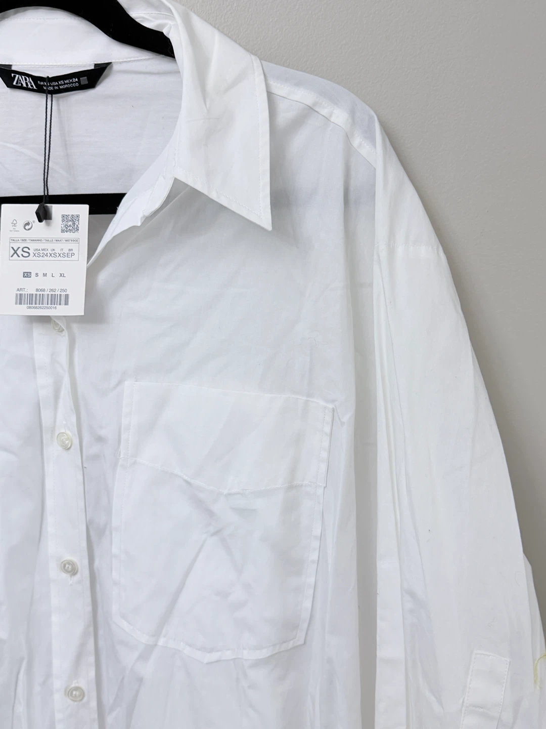 White Oversized Button Down Shirt - Size XS - photo 3