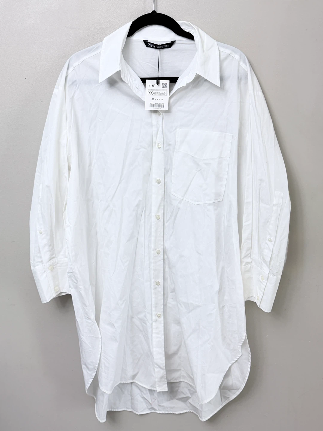 White Oversized Button Down Shirt - Size XS - photo 2