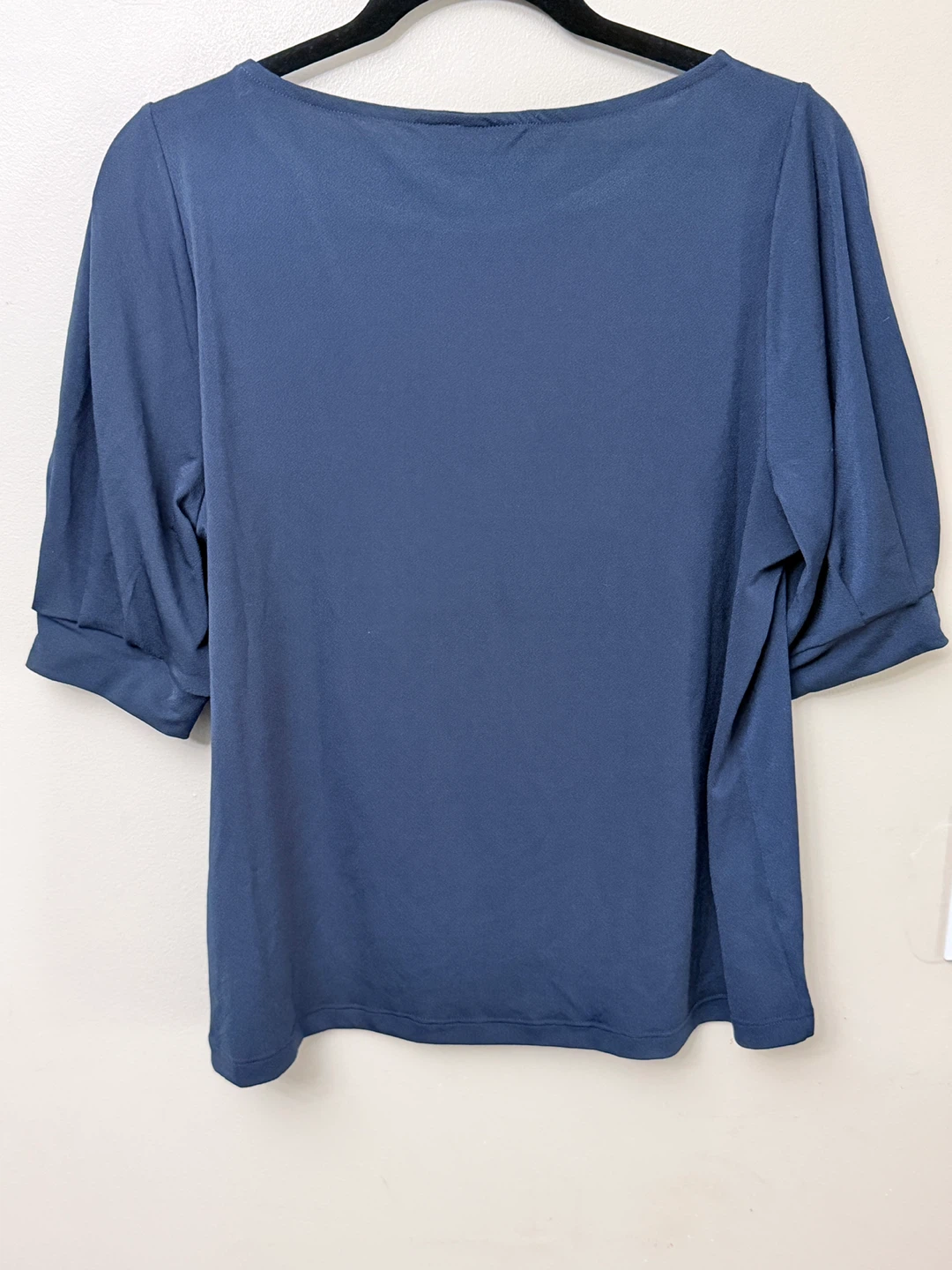 H&M Navy Blue Short Sleeve Blouse - Size L - photo 4