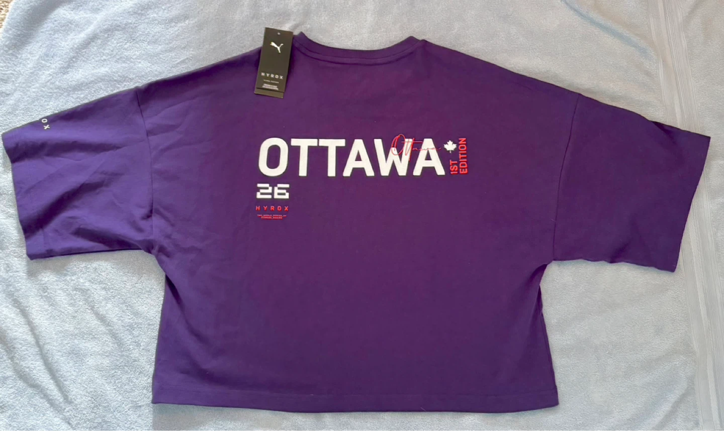 PUMA x Hyrox OTTAWA 2026 Purple Crop Top, Women’s Size L *NEW