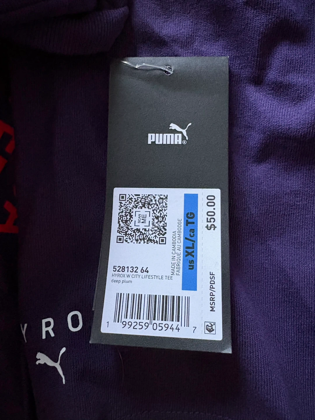 PUMA x Hyrox OTTAWA 2026 Purple Crop Top, Women’s Size XL *NEW - photo 3