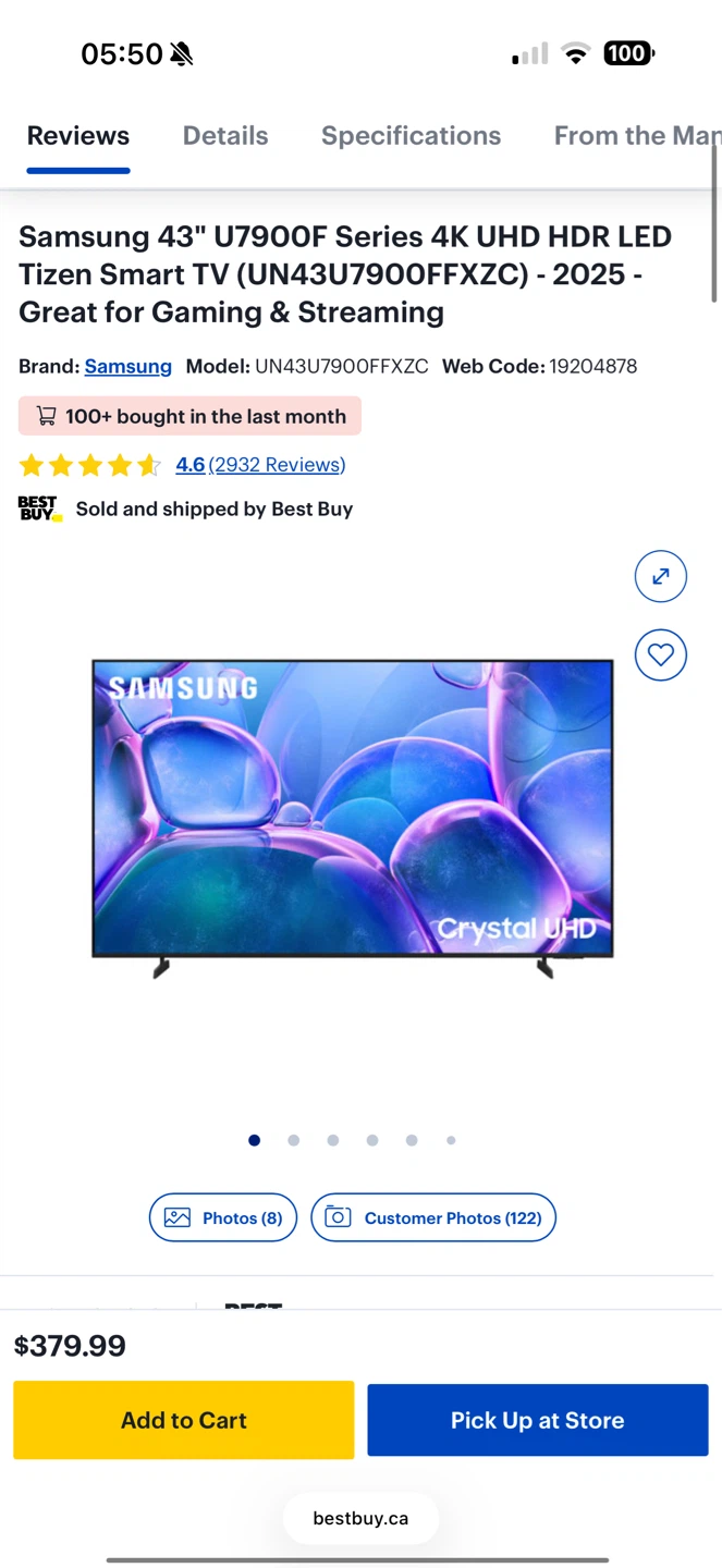 2 Samsung 43" U7900F Series 4K HDR LED Tizen Smart TV - photo 3