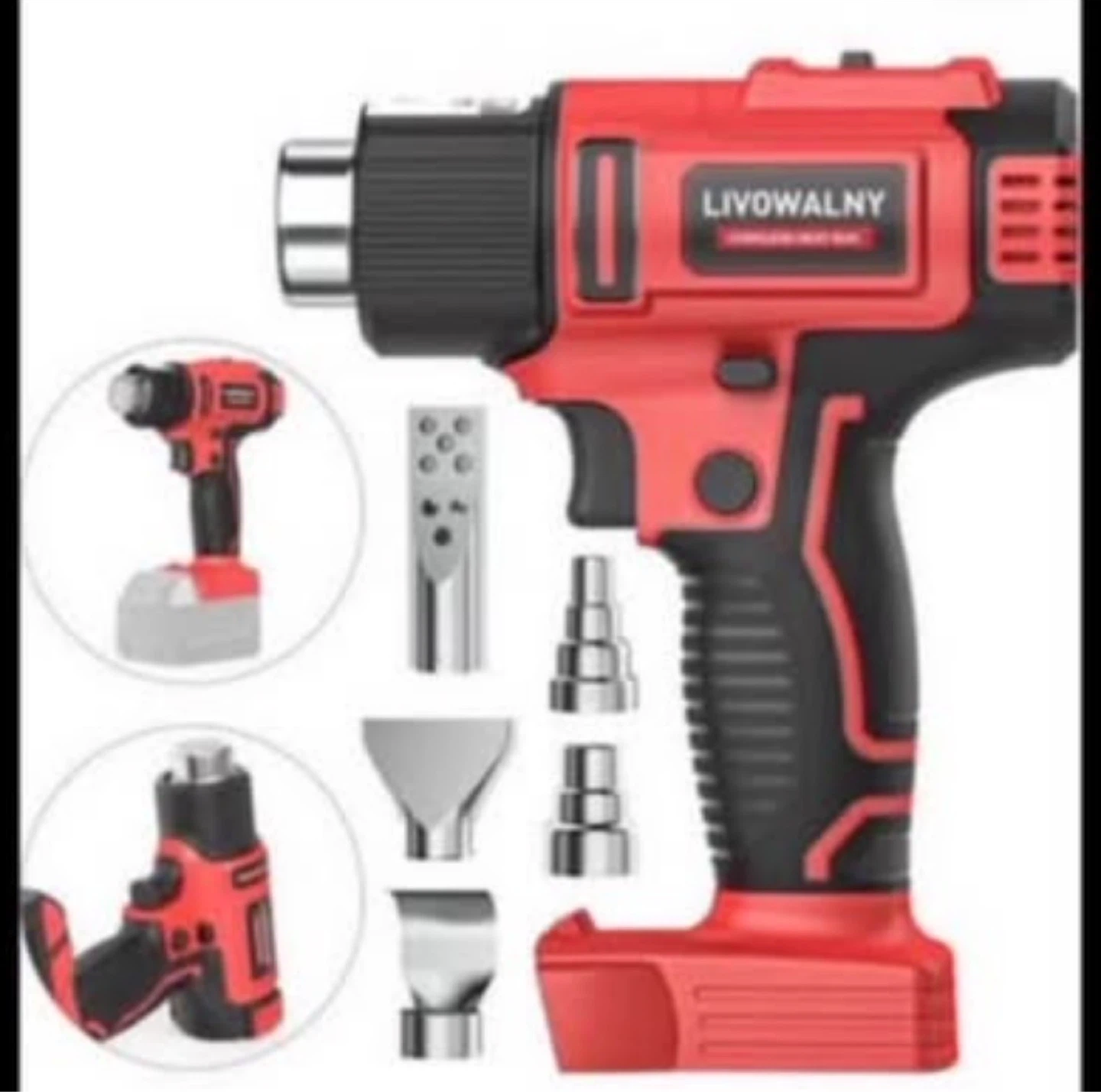 LIVOWALNY Cordless Heat Gun Kit with 5 Nozzles - photo 2