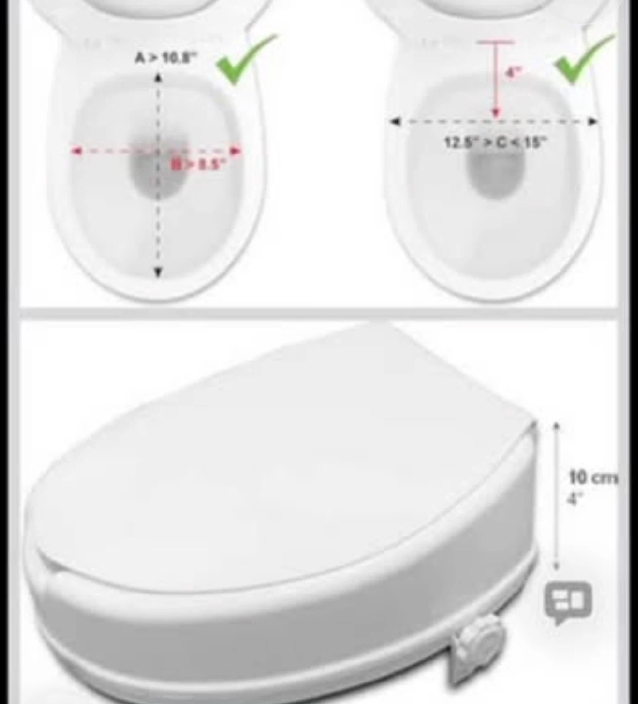 NEW IN BOX Raised Toilet Seat with Handles - photo 3