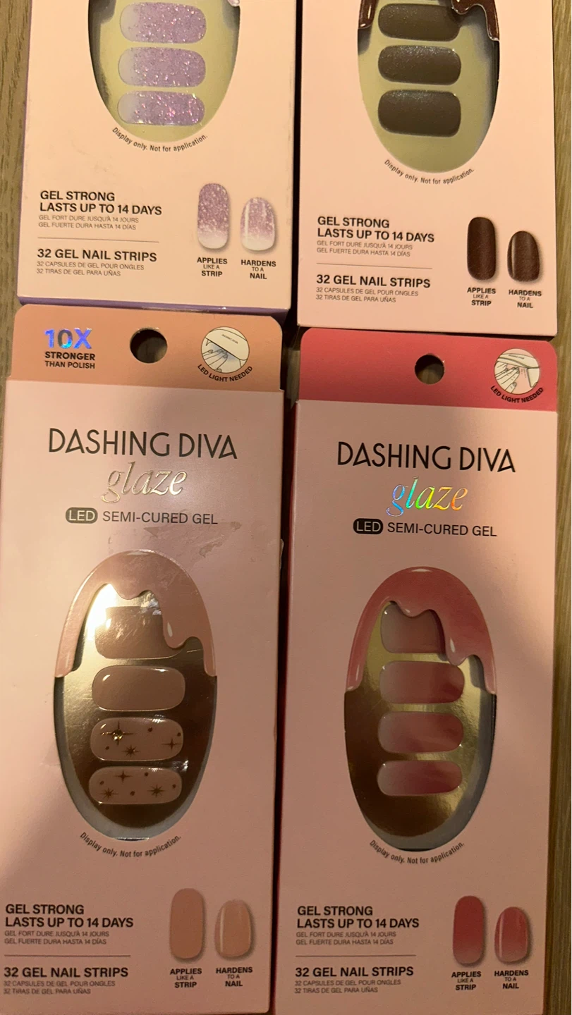 Dashing Diva Glaze LED Semi-Cured Gel Nail Strips (4 Packs) - photo 2