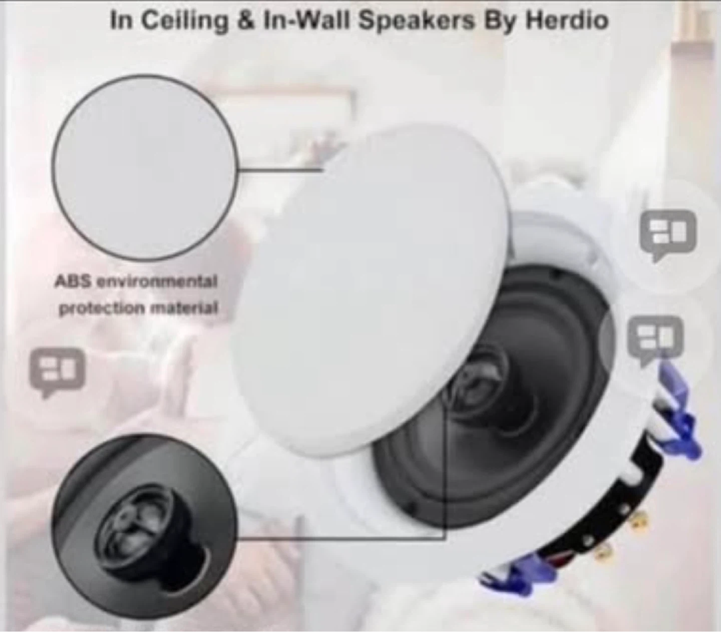 Herdio 5.25 Inch Bluetooth Ceiling Speakers 4-Pack - photo 3