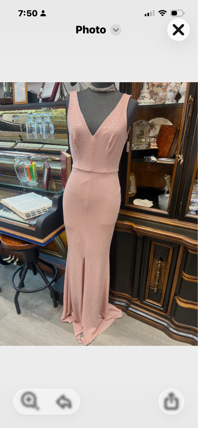 Rose Gold Sequin Gown le chateau