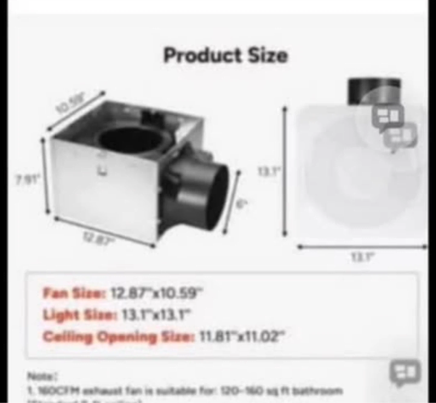 Exhaust Fan with Humidity Sensor & Night Light - photo 2