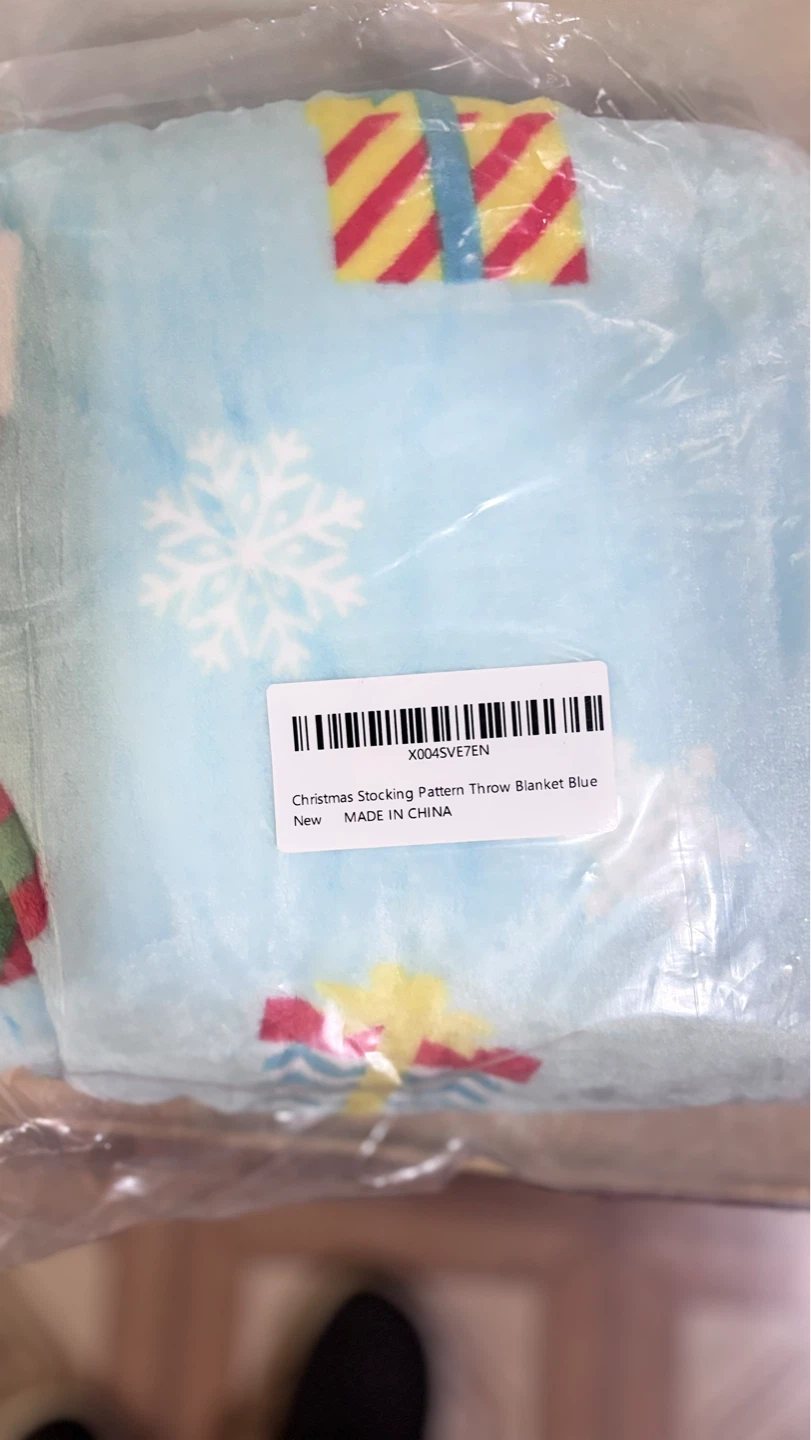 C ⚽ hristmas Stocking Pattern Throw Blanket Blue - photo 2