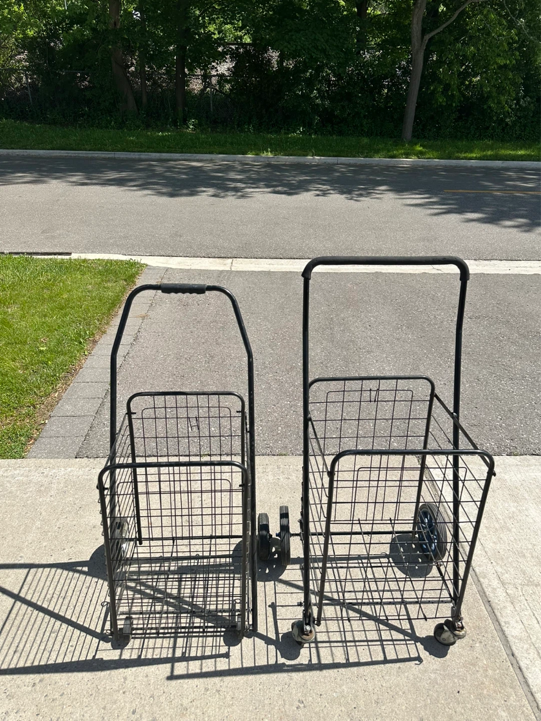 Two Black Metal Shopping Carts - photo 3
