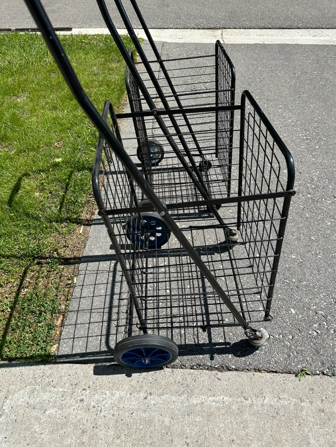 Two Black Metal Shopping Carts - photo 2