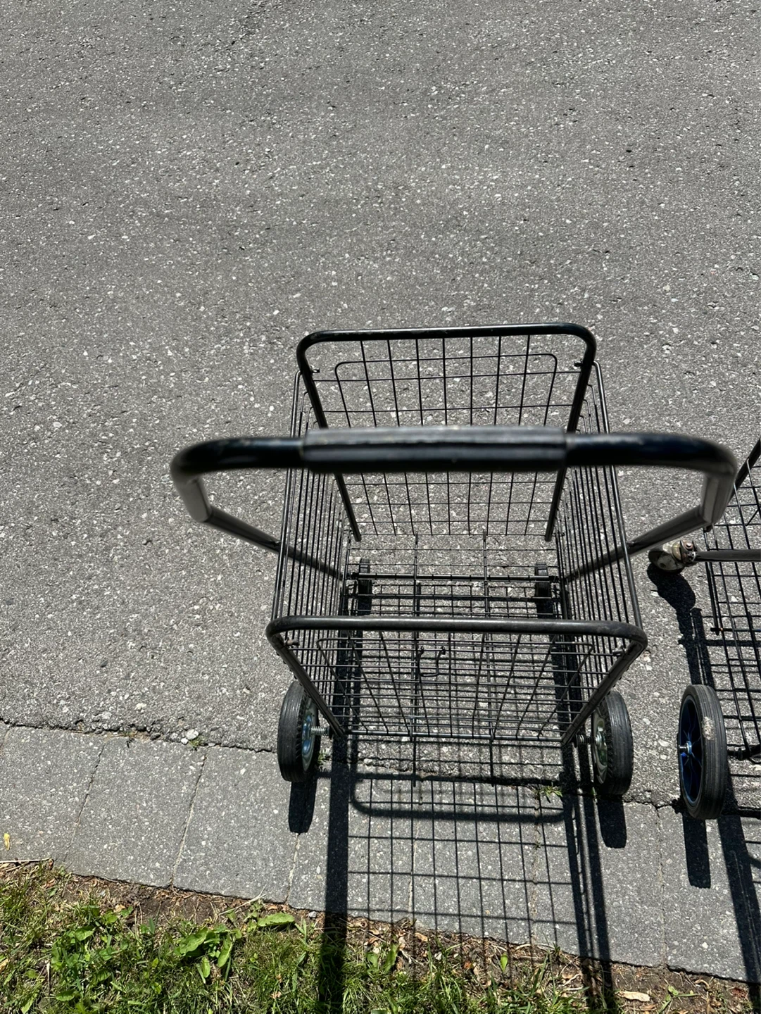 Two Black Metal Shopping Carts - photo 5