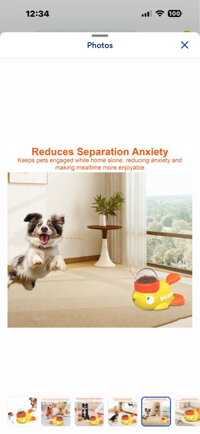 Interactive Pet Treat Dispenser Toy - Duck Shape - photo 4