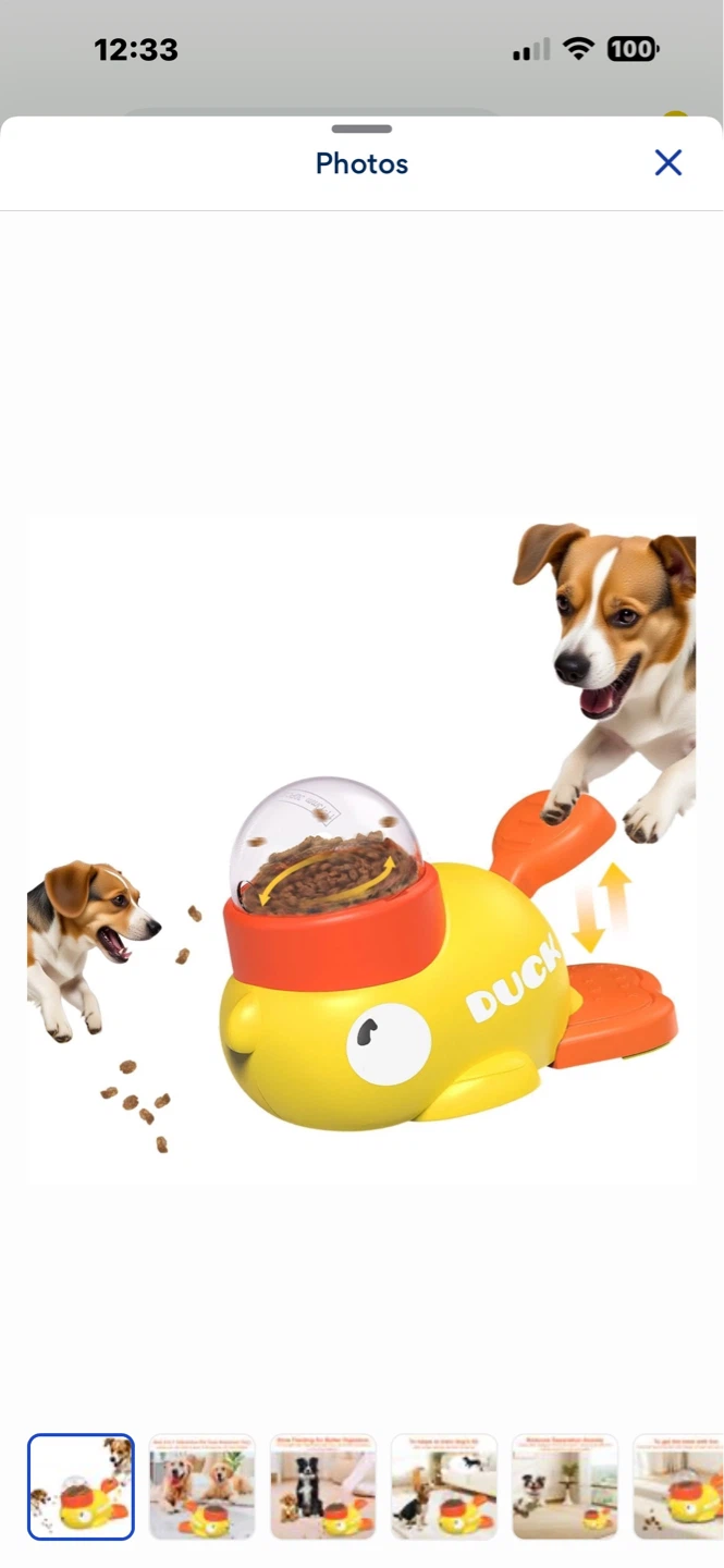 Interactive Pet Treat Dispenser Toy - Duck Shape