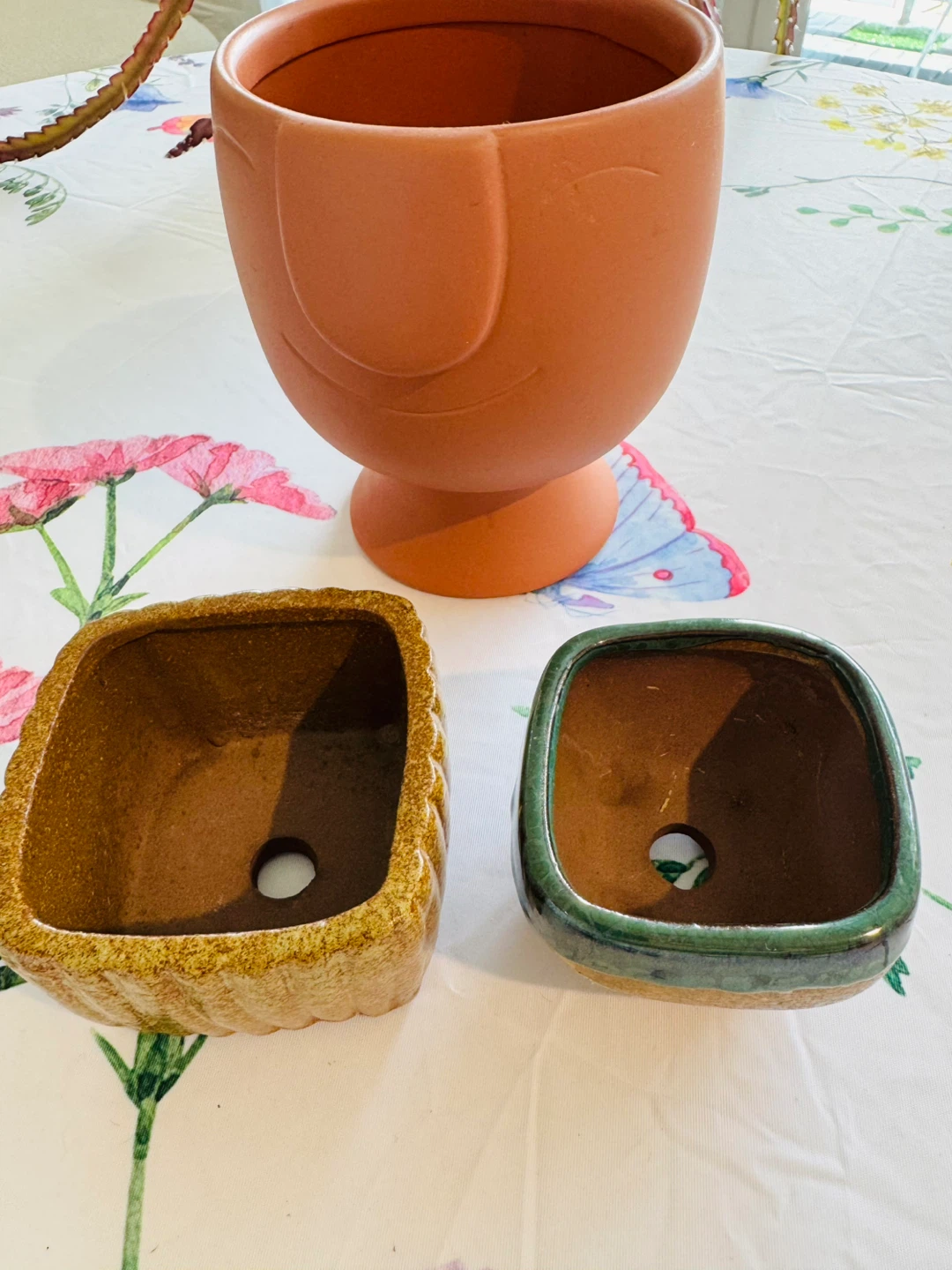 Assorted Ceramic Plant Pots with Drainage Holes