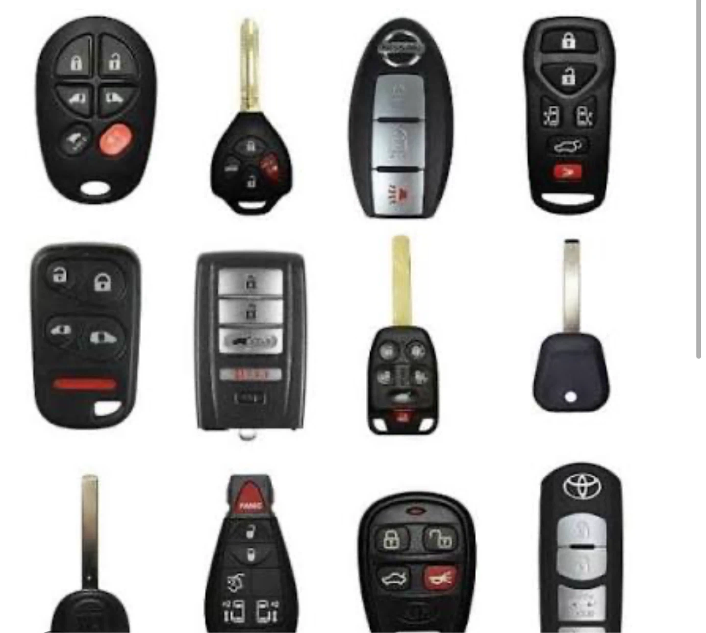 Assorted Car Key Fobs and Keys