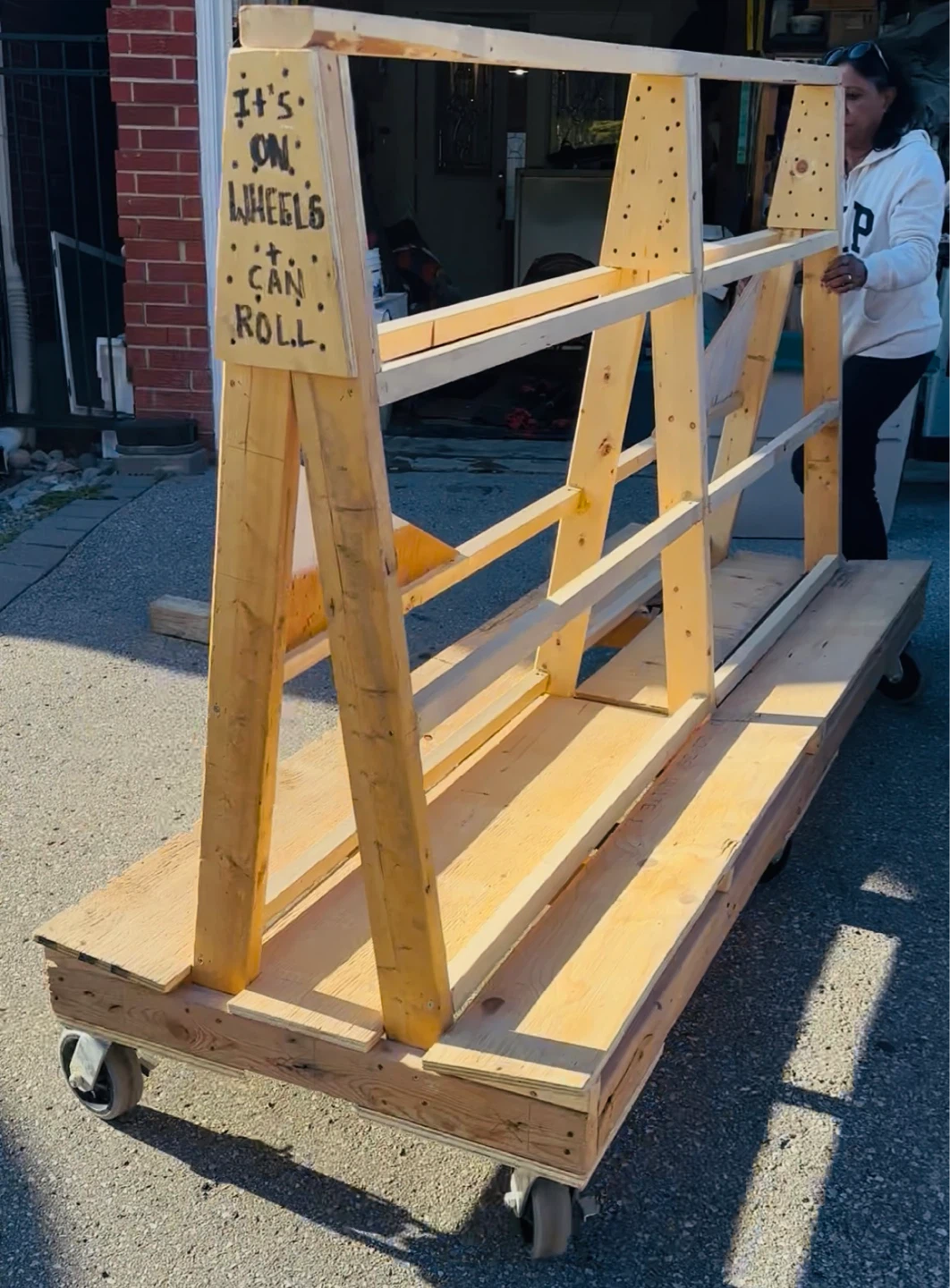 Wooden A-Frame Cart on Wheels  FIFA SOCCER SPECIAL