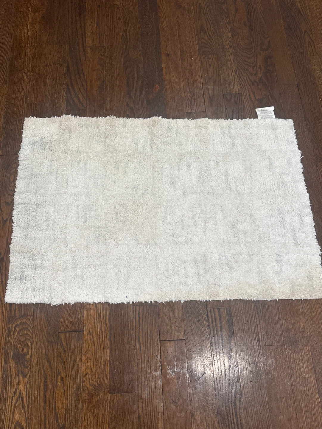 White Shag Bath Mat Rug - photo 2
