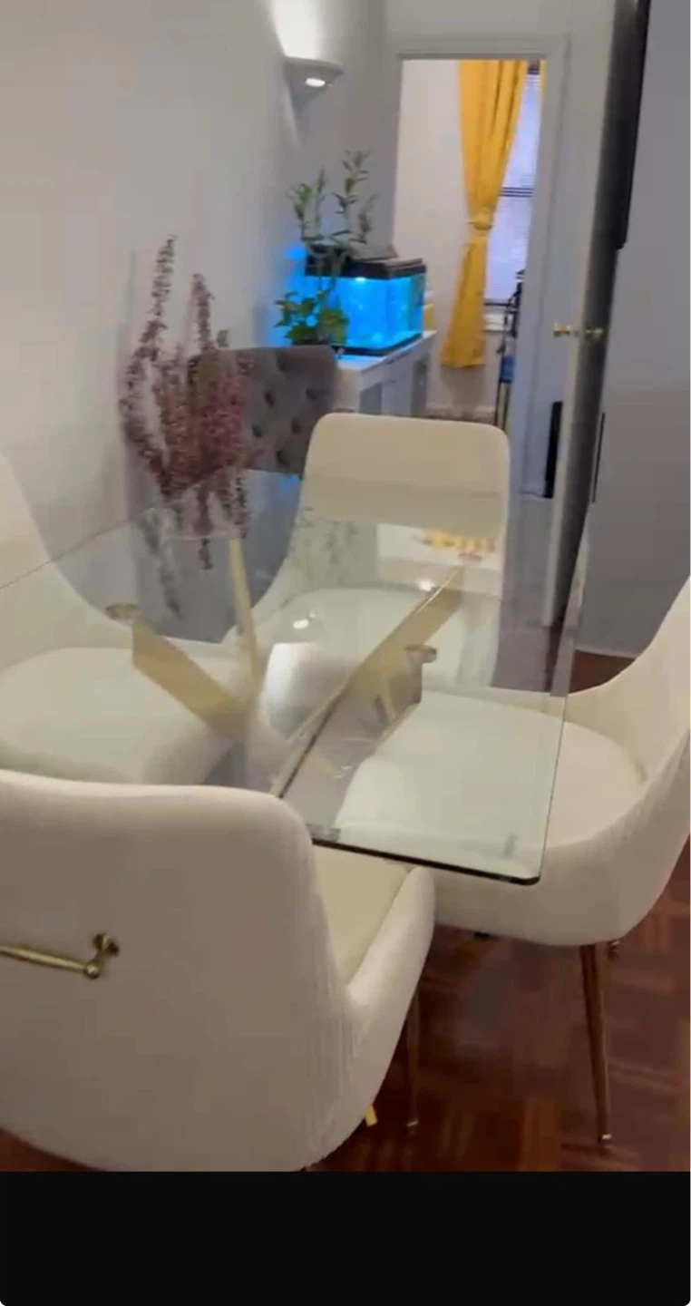 Glass Top Dining Table with Gold Legs - photo 2