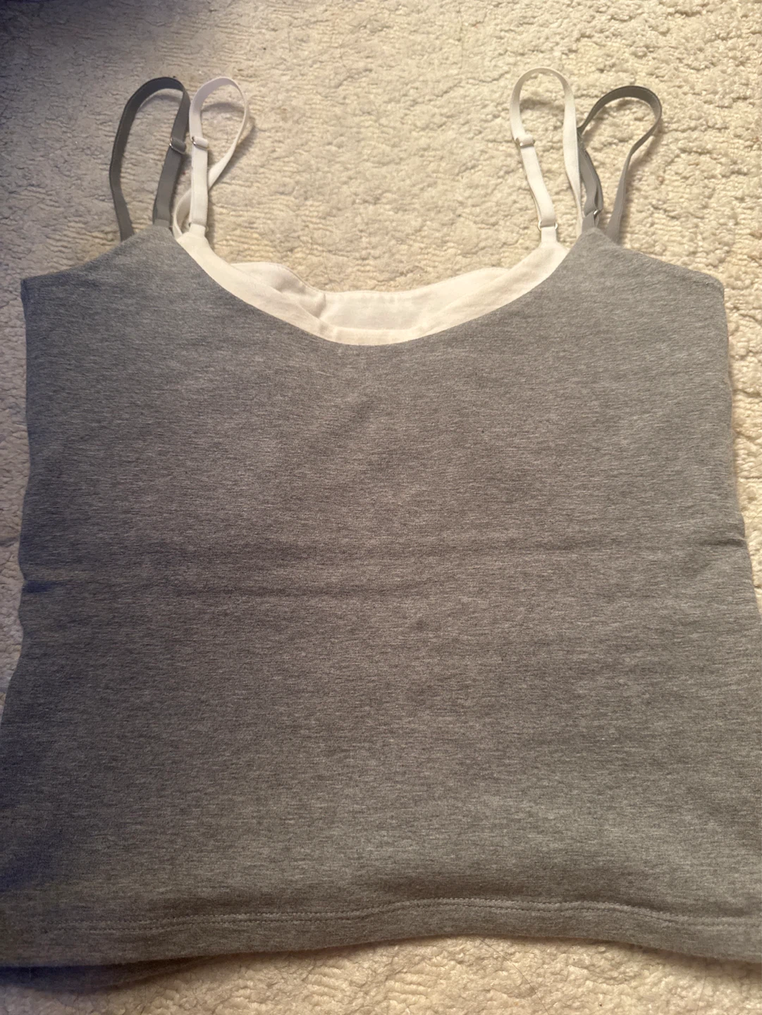 ⚽️ Abercrombie & Fitch Grey white Bra-Free Tank Top - Size S