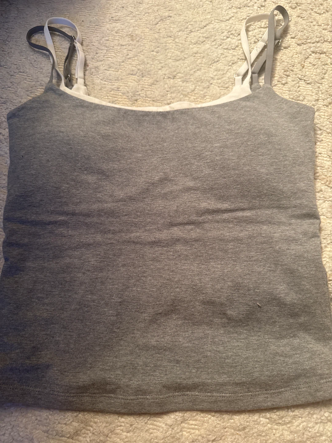 ⚽️ Abercrombie & Fitch Grey white Bra-Free Tank Top - Size S - photo 2