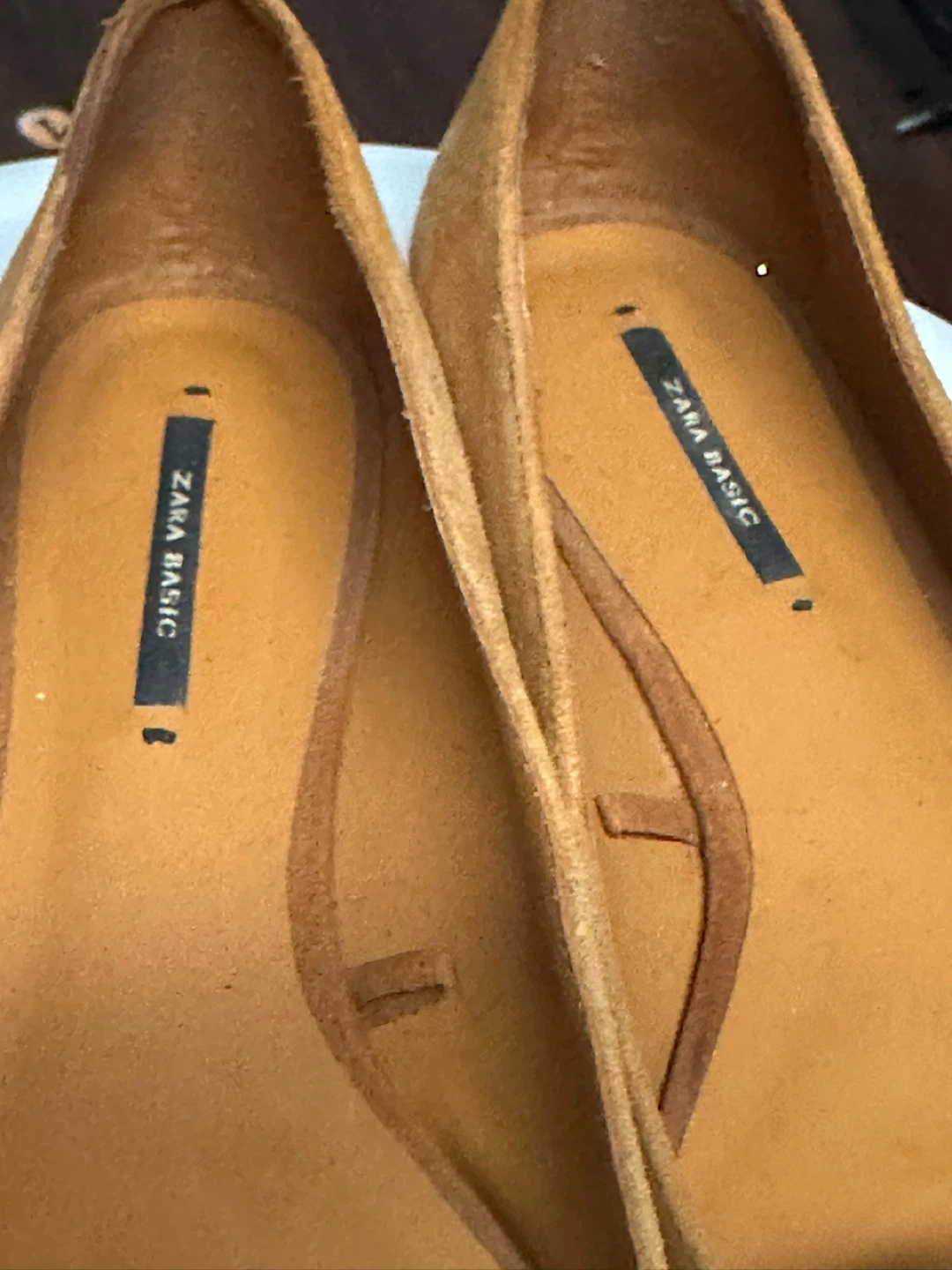 Zara Basic Women's Tan Suede Furry Flats - photo 2