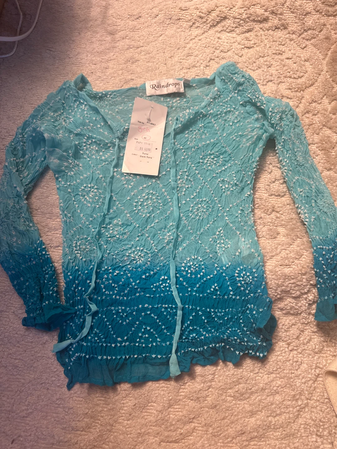 ⚽️ Raindrops Tie-Dye Long Sleeve Top