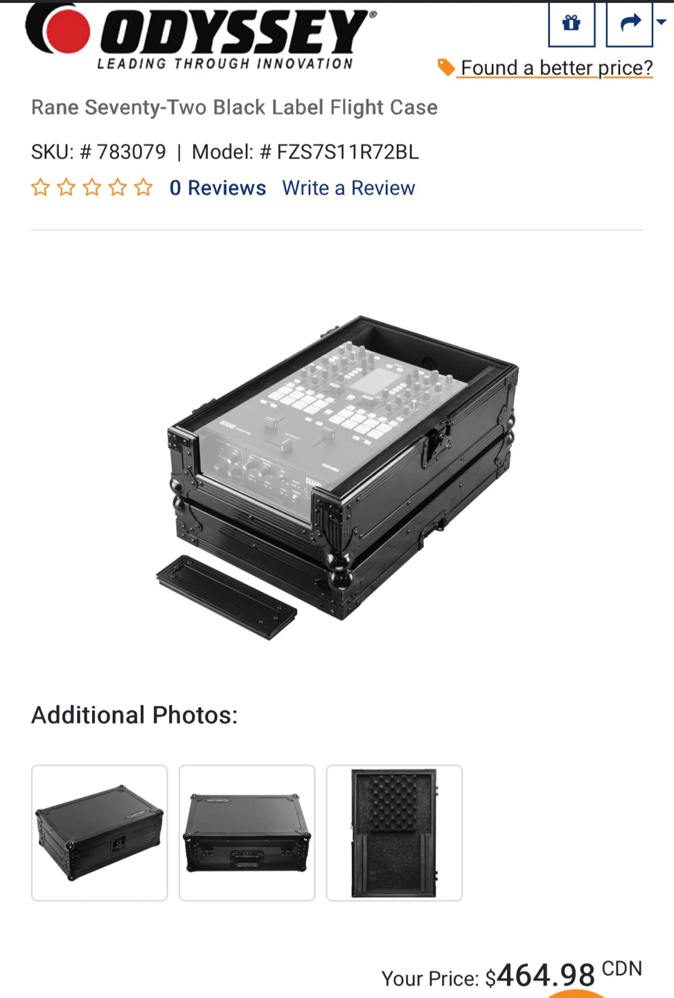 Odyssey Rane Seventy-Two Black Label Flight Case