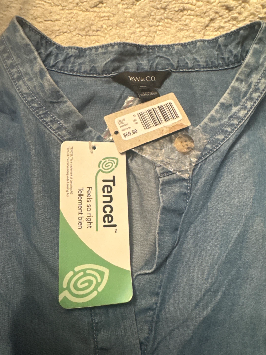 ⚽️ RW&CO. Tencel Denim Shirt Medium - photo 2