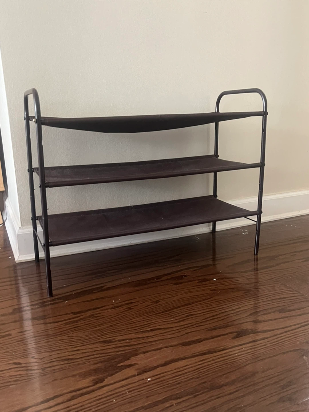 3-Tier Brown Fabric Shoe Rack - photo 4