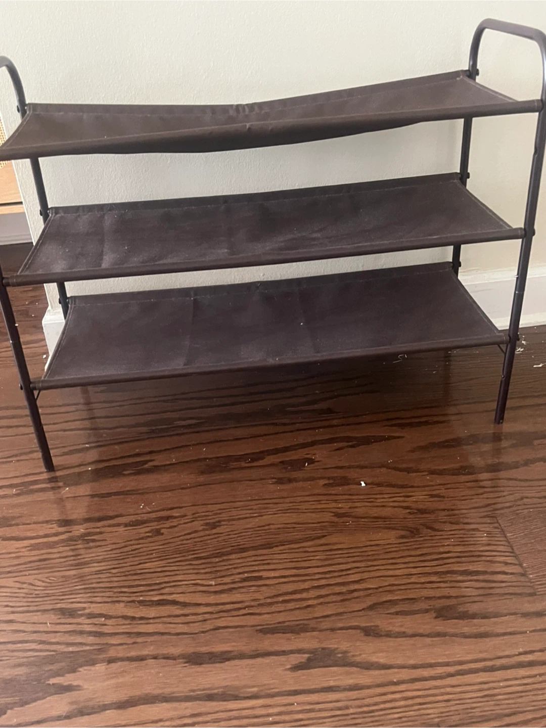 3-Tier Brown Fabric Shoe Rack - photo 3