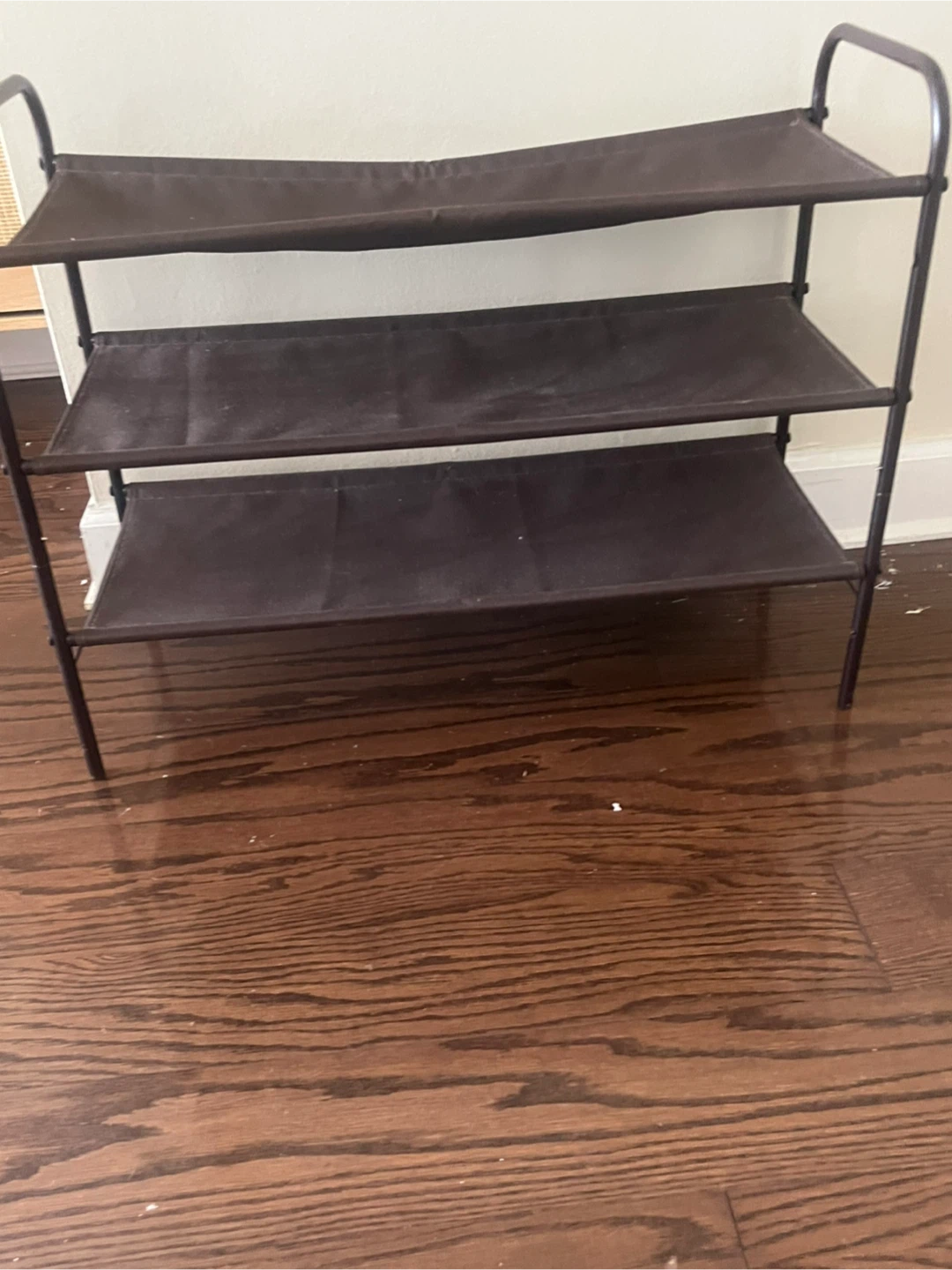 3-Tier Brown Fabric Shoe Rack - photo 2