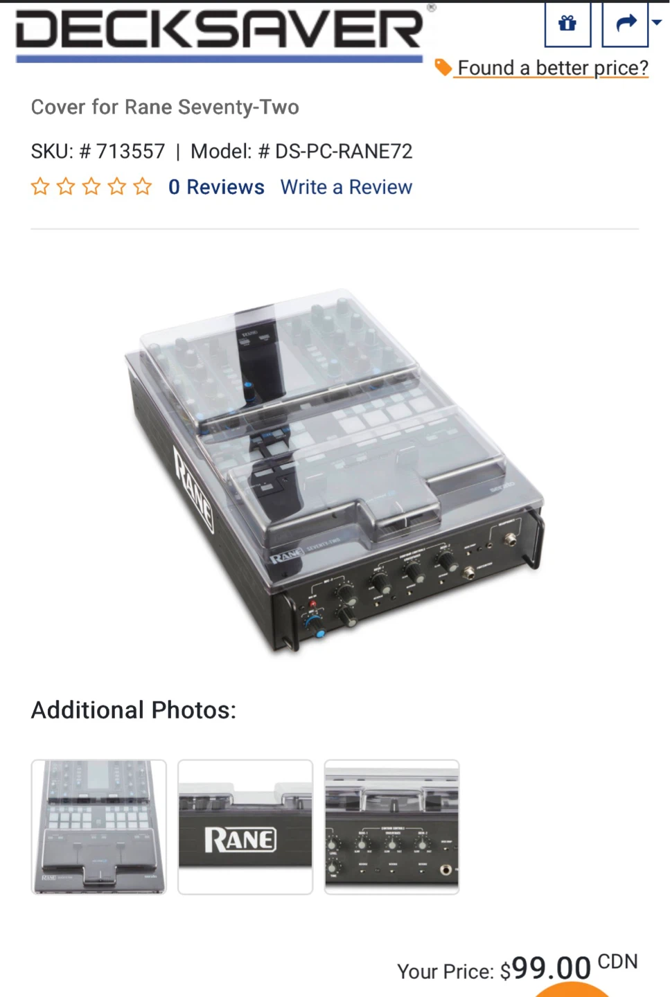 Decksaver Cover for Rane Seventy-Two DJ Mixer