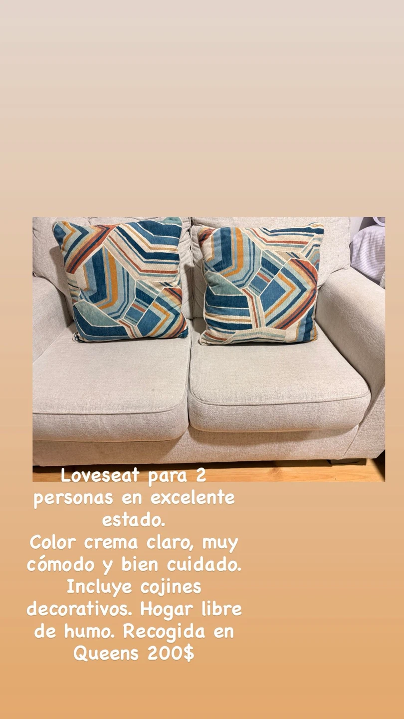Loveseat for 2 People - Light Cream