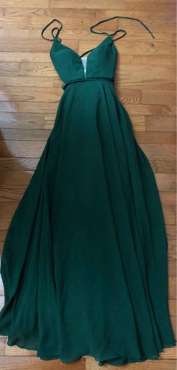 Christina Wu Hunter Green Dress Size 2