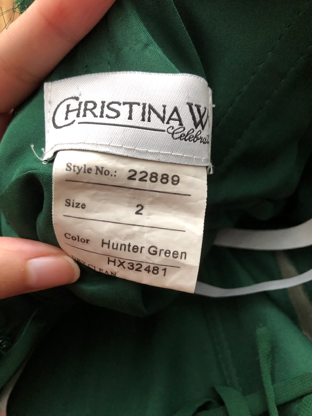 Christina Wu Hunter Green Dress Size 2 - photo 2